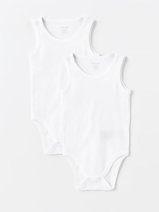 Bisiklet Yaka Basic K?z Bebek ??t??tl? Bodysuit 2li