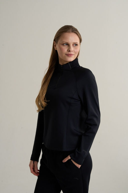 Лонгслив half-zip утепленный Черный ANTA RUNNING LS Tee  фото 2
