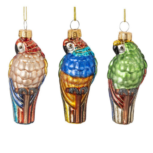 Украшение новогоднее "Попугай", L4 W4 H10 см, 3в.