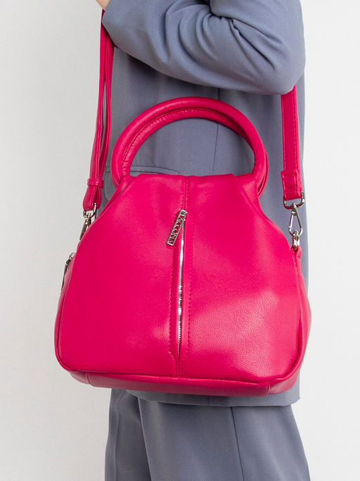 LACCOMA сумка Кармэн-24-L815-маджента эко кожа хлопок  фото 8