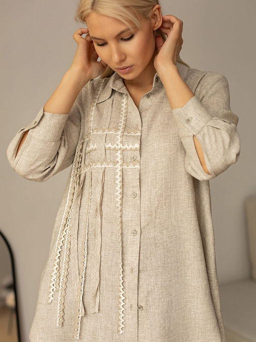 Рубашка лен 60%, вискоза 40% - Волтри фото 2