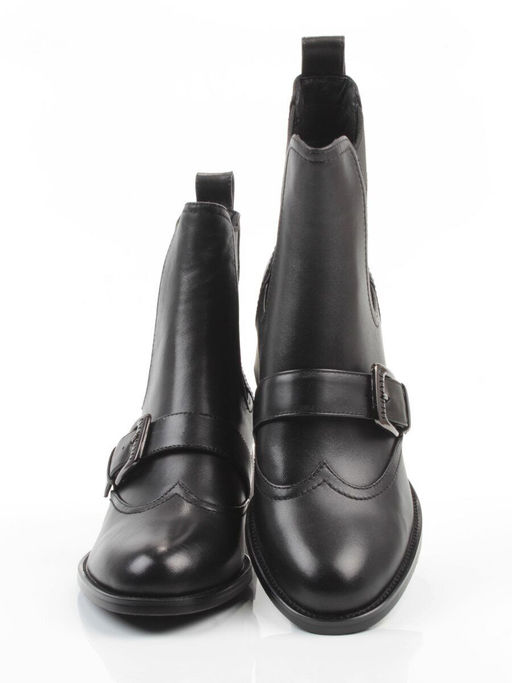 01-J4B-9A BLACK Ботинки "Челси" демисезонные женские (натуральная кожа, байка)