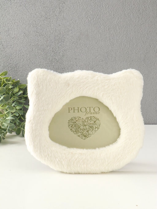 Фоторамка МДФ, иск. мех 14,5х18 см "Белый котик" 21х2х25 см