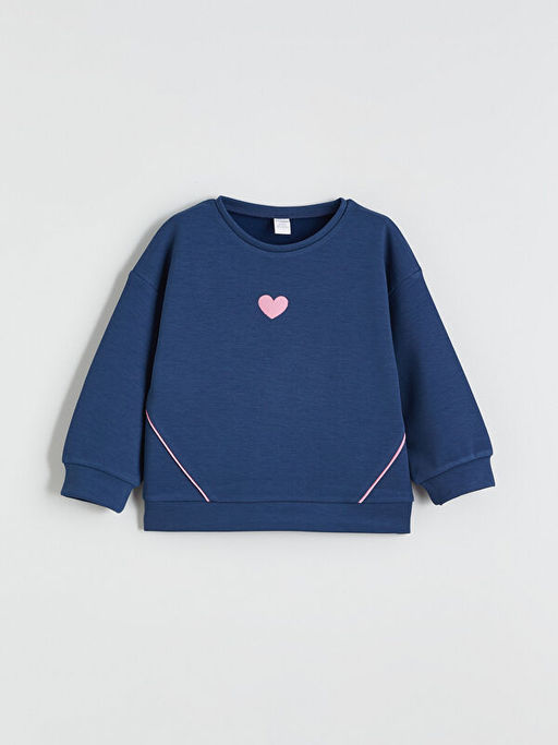 Bisiklet Yaka K?z ?ocuk Sweatshirt