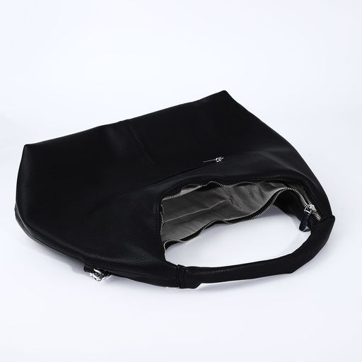 Сумка-мешок на молнии, наружный карман, цвет чёрный - Simaland фото 7