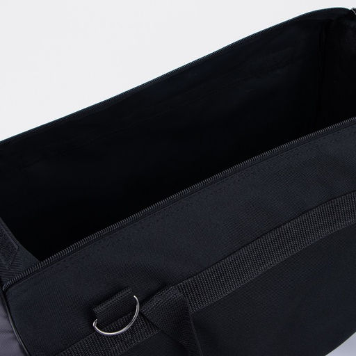 Сумка дорожная, 3 отдела на молниях, наружный карман, длинный ремень, цвет чёрный/серый