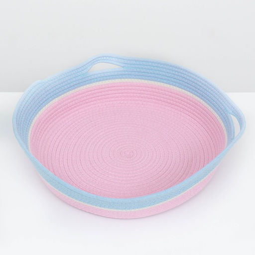 Экологичный лежак для животных, 50 х 50 х 12 см,вес до 25 кг, розово-голубой - Пижон фото 3