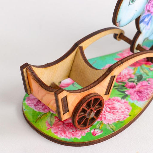 Подставка для яйца Кролик с тележкой, фанера - Simaland фото 3