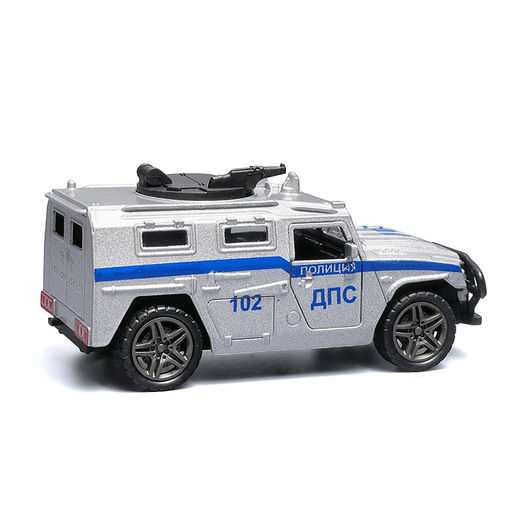 Серебристая инерционная машинка полицейская die-cast , 1:32