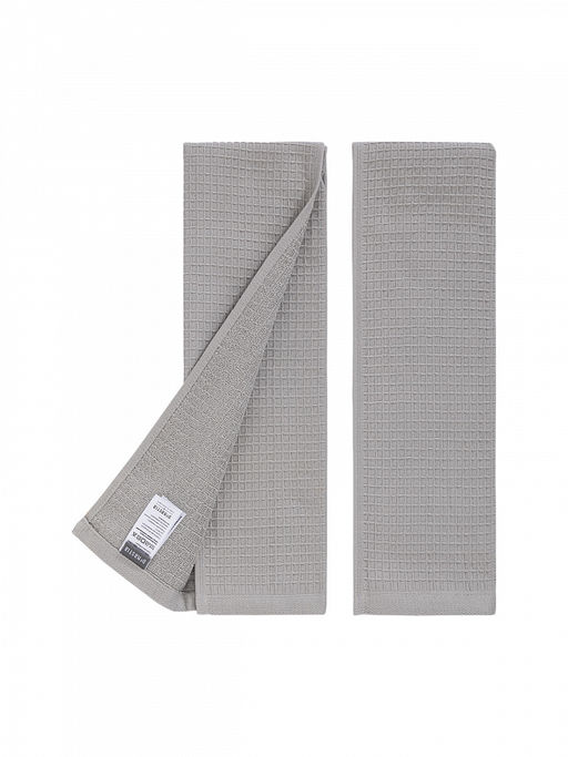 Набор кухонных полотенец 2 шт 35x75 серый хлопок - Denastia фото 2