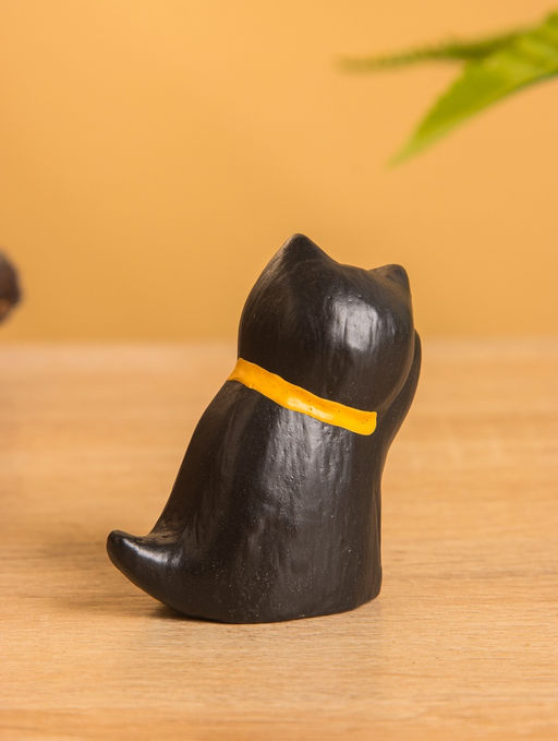 Сувенир «Чёрный кот», 3×5×6 см, дерево