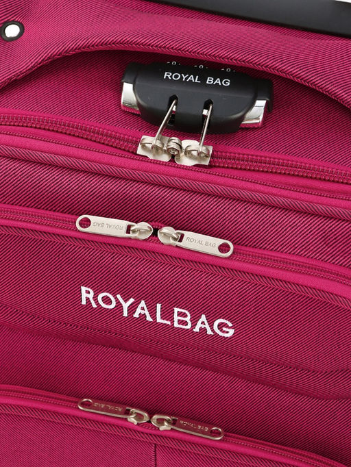 Чемодан на колёсах Royalbag маленький 46 л (S), на молнии, с увеличением, кодовый замок, 4 колеса, розовый