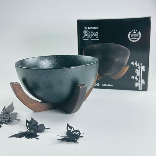 235-049 Салатник 18х9,5см на подставке BLACKWOOD в под.уп.(х12)Фарфор - Lenardi фото 2