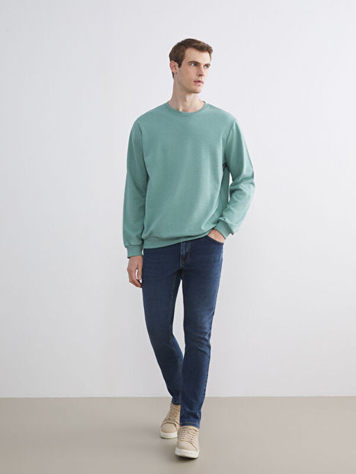 Bisiklet Yaka Erkek Sweatshirt