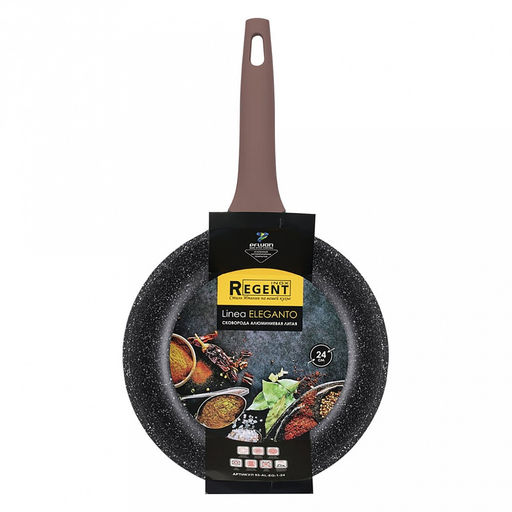 Сковорода с антипригарным покрытием Eleganto д24см, h2,5см, s1,8мм, дно s5мм, литой алюминий, многослойное антипригарное покрытию Pfluon, бакелитовая ручка с покрытием soft-touch, Regent (Китай) Подходит для всех видов плит, включая индукционну - Домашняя мода фото 5