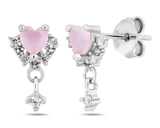 Серьги, розовый кварц, Z-23806