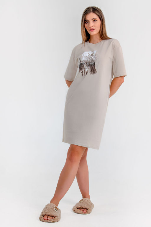 Арт. 4145 Туника женская 44-54(6 шт) Цвет:бежевый