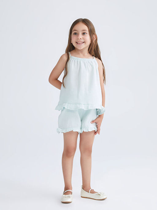 Nak??l? K?z ?ocuk Bluz ve ?ort 2li