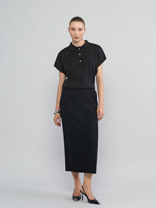 Beli Fermuarl? Y?rtma?l? Etek