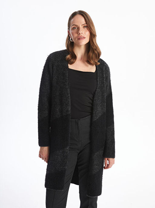 ?al Yaka Renk Bloklu Uzun Kollu Kad?n Triko H?rka