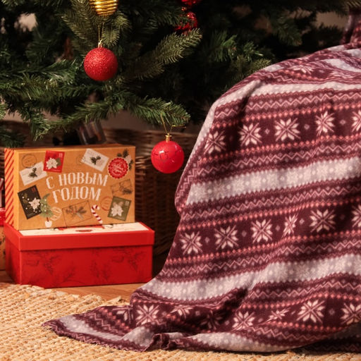 Плед флисовый новогодний «Экономь и Я. Зимний орнамент», 150×130 см