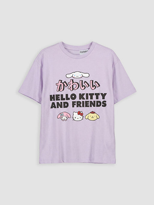 Bisiklet Yaka Hello Kitty Bask?l? K?z ?ocuk Ti??rt - Waikiki фото 2