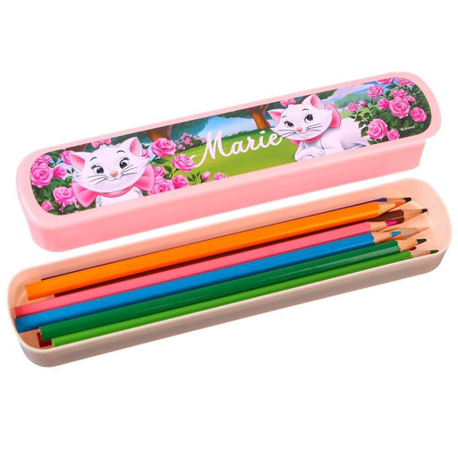 Пенал-футляр пластиковый, 43х200х23 мм, выдвижной, Коты аристократы - Disney фото 4