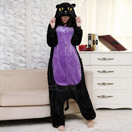 Пижама кигуруми Черная кошка (Лунный кот)