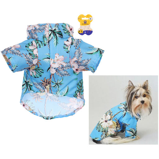 Рубашка для собак и кошек малых и средних пород "СТИЛЬНЫЙ БРО", принт пальмы, размер S