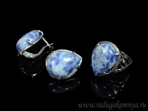 Кольцо Серьги с лазуритом размер 18