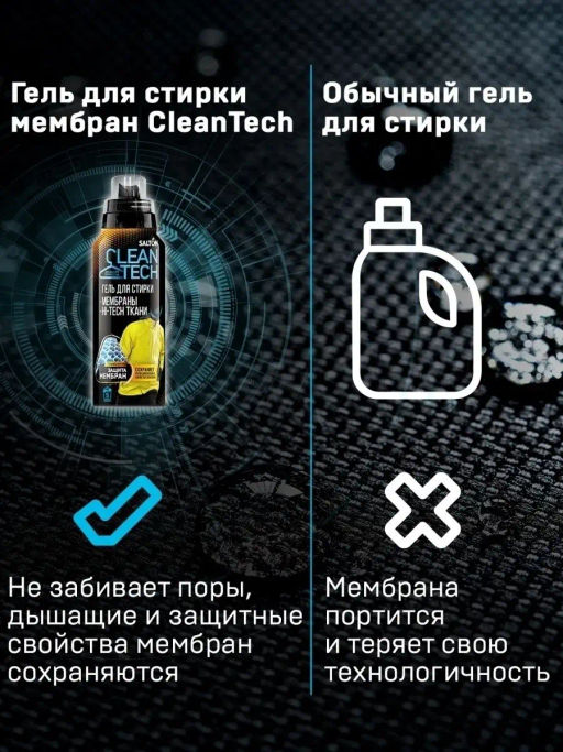 Salton CleanTech Гель для стирки изделий из мембранных тканей, 250 мл  фото 16
