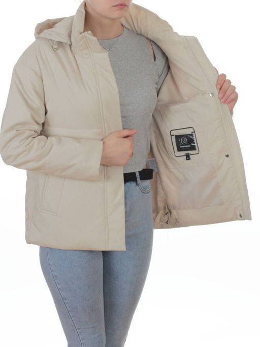 7060 BEIGE Куртка демисезонная женская (100 гр. холлофайбер)
