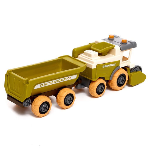 Конструктор винтовой Комбайн с прицепом, с отвёрткой - Simaland фото 4