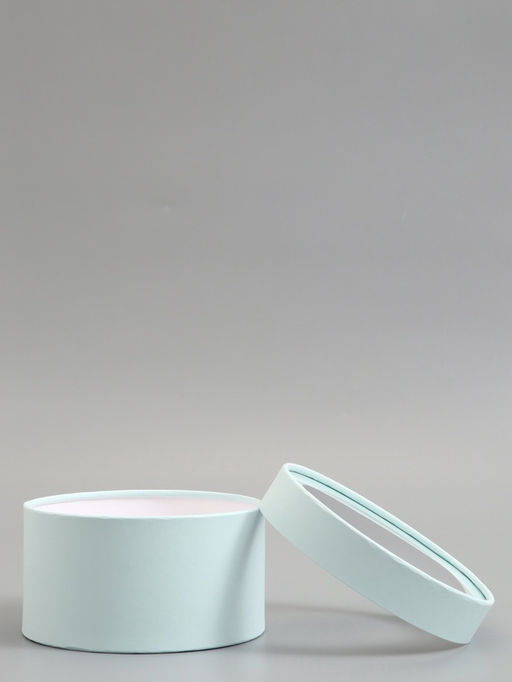 Подарочная коробка круглая, лагуна, завальцованная с окном, 18×10 см