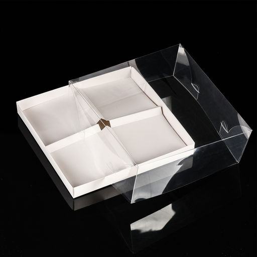 Цена за 2 шт. Коробка для муссовых пирожных, 4 штуки, 17×17×6 Белый