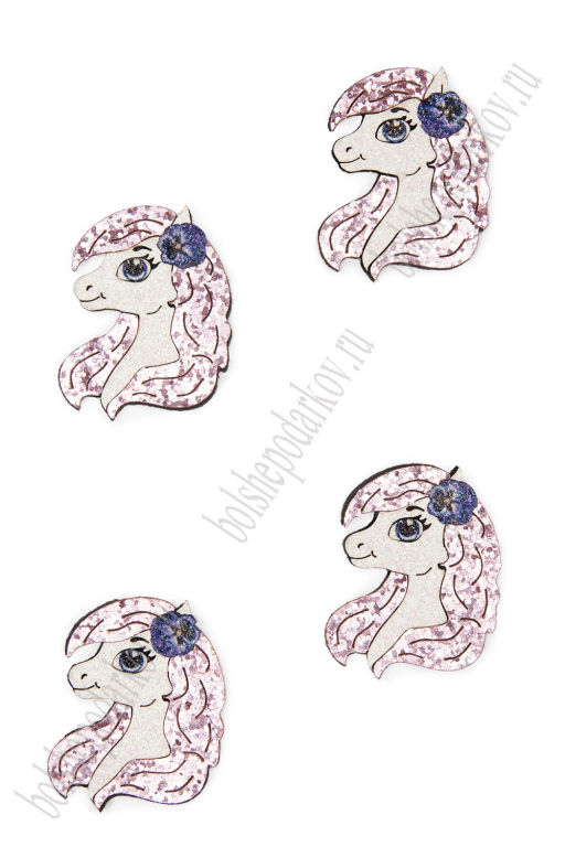 Лазерная вырубка из кожзама "Лошадка" 3,8*5 см (10 шт) №10, несклеенная