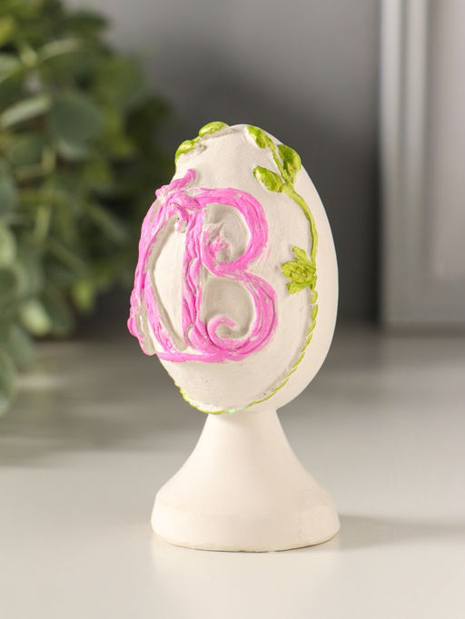 Фигурка гипс Яйцо Пасхальное ХВ, 9?4 см, с розовым