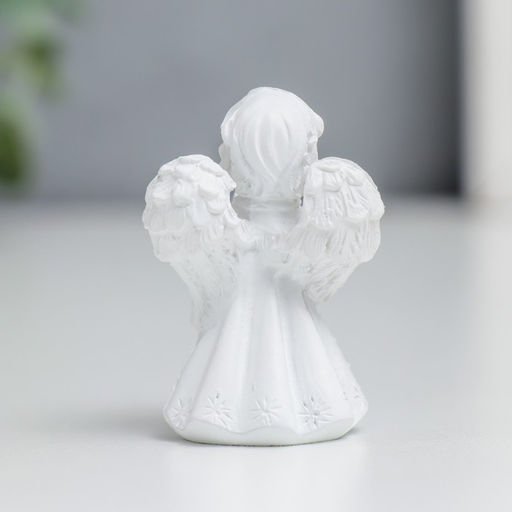 Цена за 3 шт. Фигурка полистоун Белоснежный ангел в платье, 4?3.2?2 см, МИКС