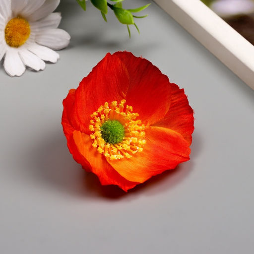 Цена за 10 шт. Бутон на ножке для декорирования «Рудбекия оранжевая», 6.5×6.5 см