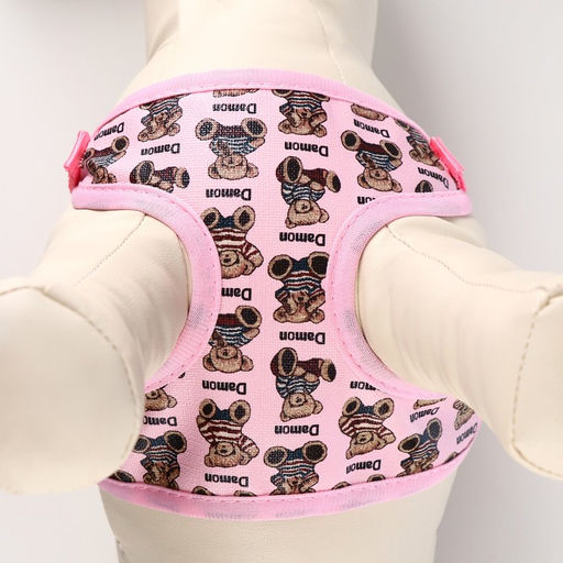 Комплект с мягкой шлейкой Дэймон, размер М, поводок 120 х 1,2 см, розовый - Пижон фото 5