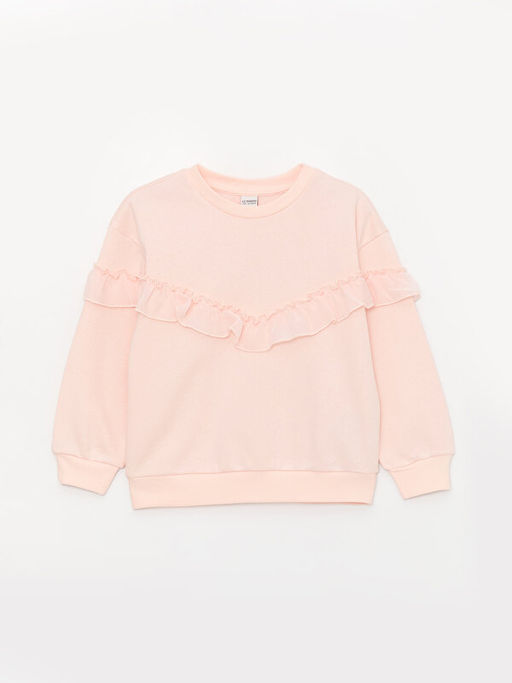 Bisiklet Yaka F?rf?r Detayl? Uzun Kollu K?z ?ocuk Sweatshirt - Waikiki фото 3
