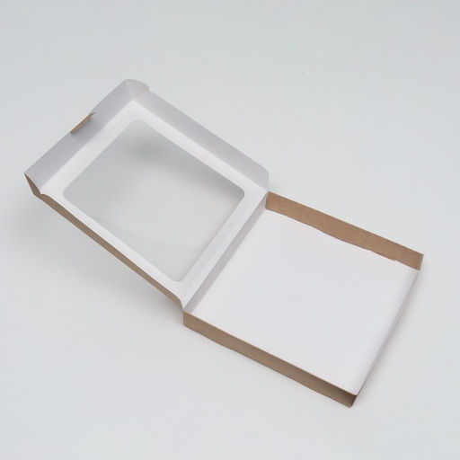 Цена за 2 шт. Коробка самосборная, крафт, с окном, 21×21×3 см