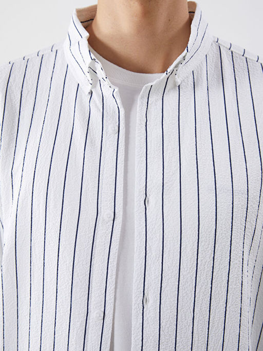 Slim Fit ?izgili Erkek G?mlek