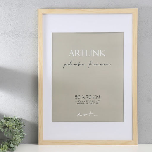 Фоторамка для фото 50×70 см Ellis, МДФ, с паспарту, натуральный, (пластиковый экран)