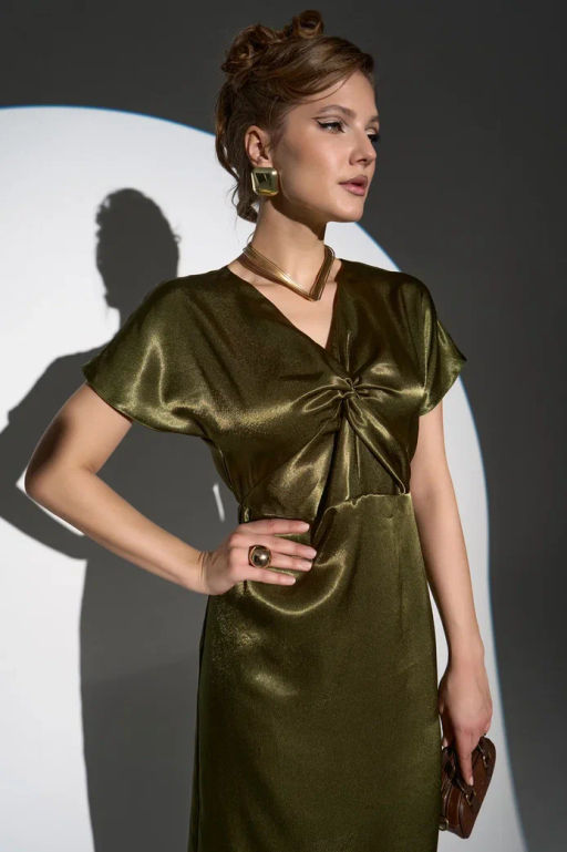 Платье Иола (олива) - Эльза фото 19