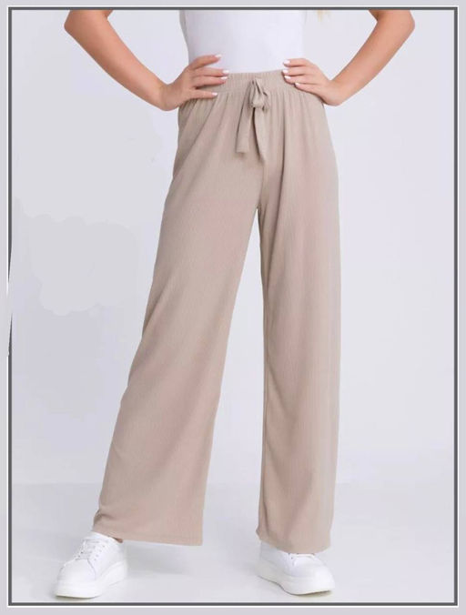 K11376 Брюки палаццо в рубчик СВ_БЕЖЕВЫЙ