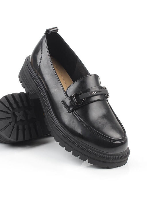 03-PDEB91-3 BLACK Лоферы женские (натуральная кожа)