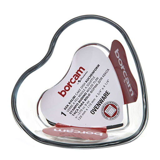 "Боркам (Borcam)" Форма для кекса стеклянная жаропрочная 0,27л, 11х5см, форма "сердечко", Pasabahce (Турция)