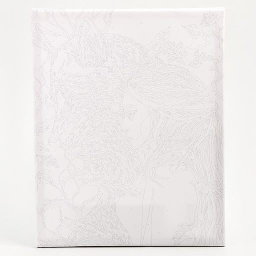 Картина по номерам на холсте с подрамником с серебряной краской «Девушка с волком», 40 х 50 см