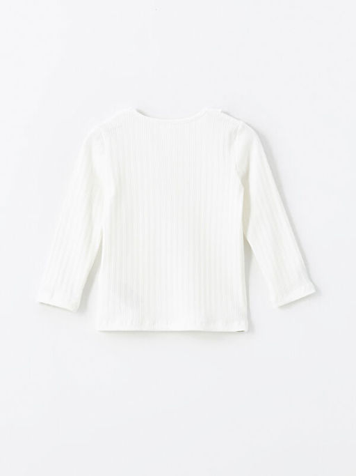 Bisiklet Yaka Uzun Kollu Basic K?z Bebek Ti??rt - Waikiki фото 3